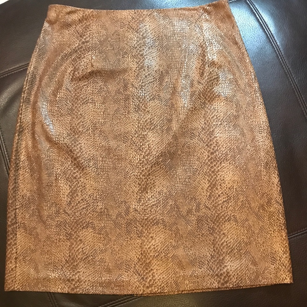 Snakeskin leather skirt